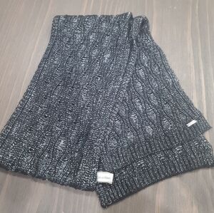 Calvin Klein Black and Silver Knit Scarf